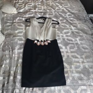 Black and white mini dress